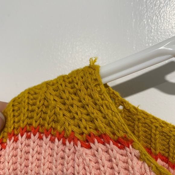 Lulus teyanna pink & mustard yellow striped sweater. Size M - Picture 10 of 10